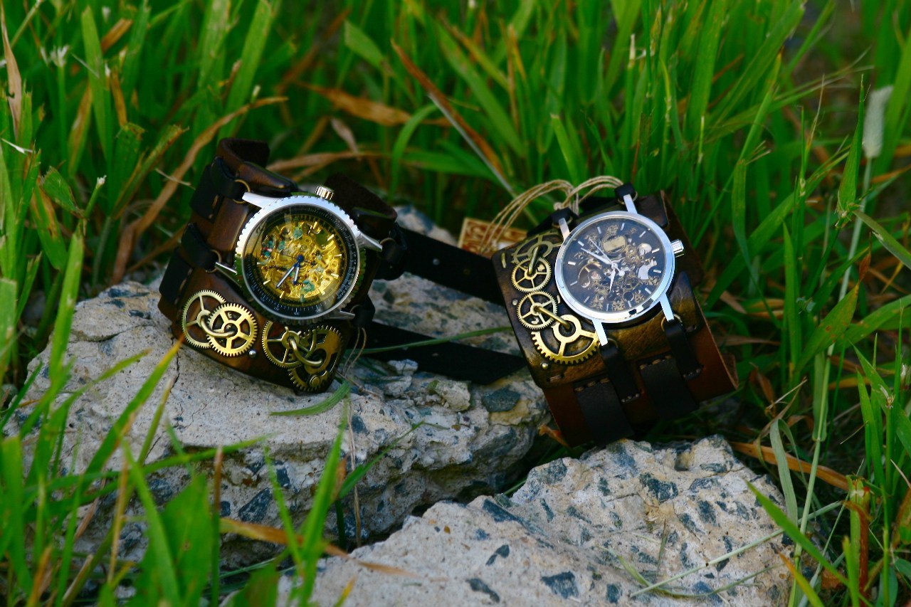 Стимпанк часы «Травяной»